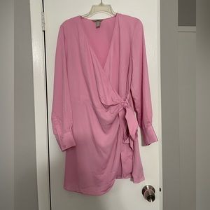 H&M Pink wrap dress- Size Large (14)